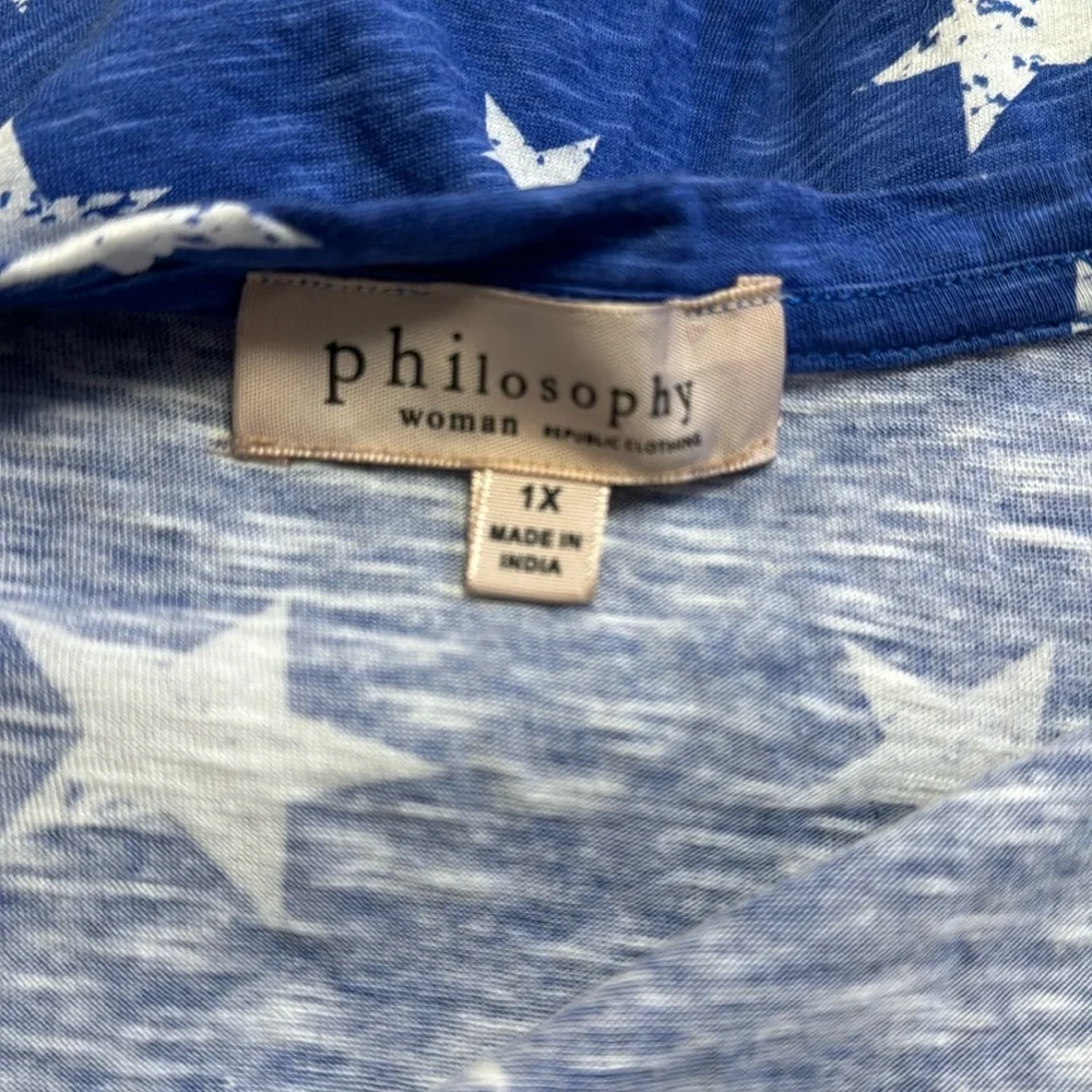 Philosophy patriotic short sleeve V-neck T-shirt - Picture 5 of 6